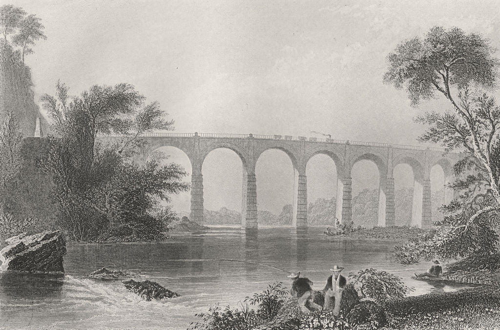 Viaduct on the Baltimore and Washington Railroad, Maryland. WH BARTLETT 1840